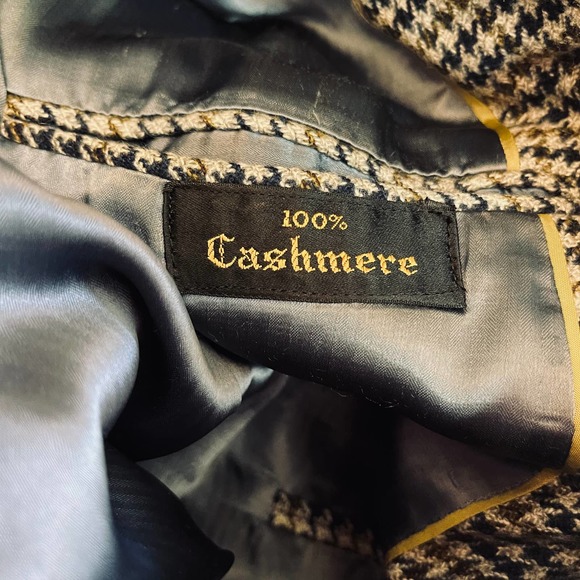 Hart Schaffner Marx CASHMERE Classic Houndstooth Blazer Sport Coat 44L - Picture 5 of 12